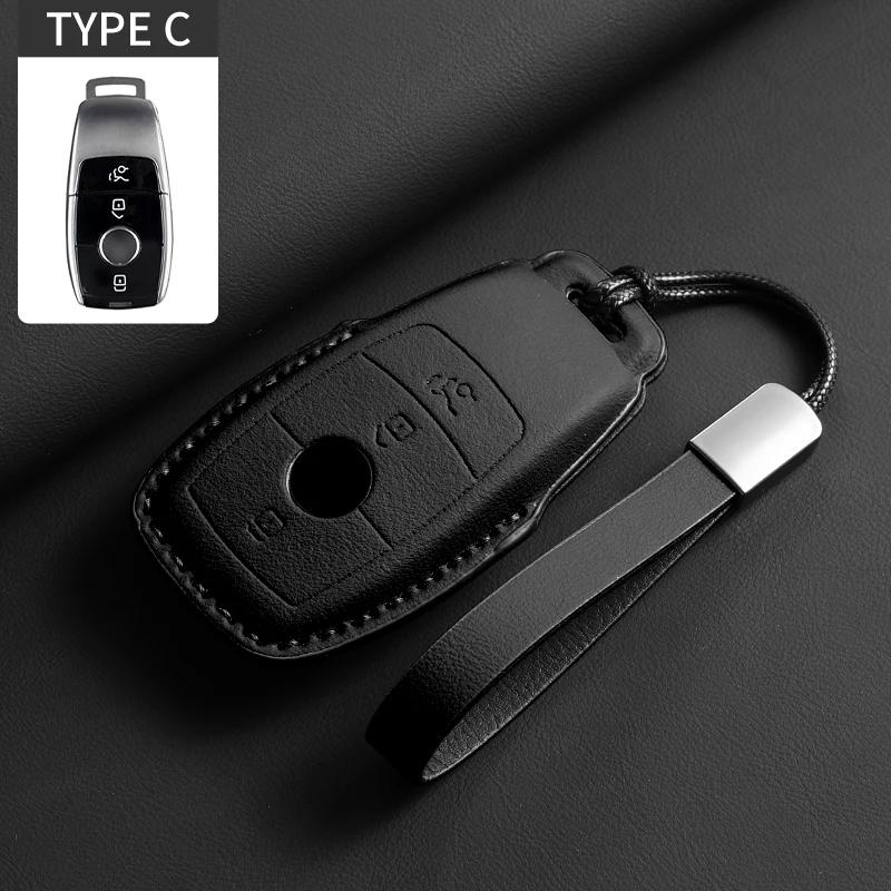 """Pouzdro na klíč od auta z plné kůže s odklápěcím víkem pro Mercedes Benz třídy A C E S G GLC CLE CLA GLB GLS GLA W177 W205 W213 W222 X167"""