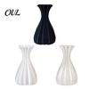 Stylish Vase for Real Flowers 3D Printed Fluted Curved Vase, Minimalist Modern Decorative Flower Sculpture Living Room Tabletop Home Aesthetic