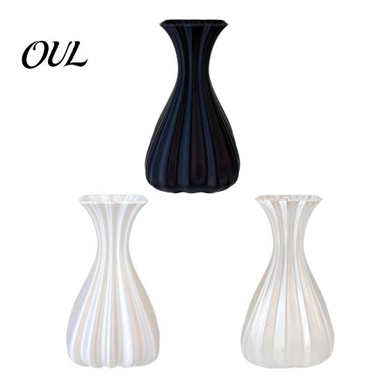 Stylish Vase for Real Flowers 3D Printed Fluted Curved Vase, Minimalist Modern Decorative Flower Sculpture Living Room Tabletop Home Aesthetic