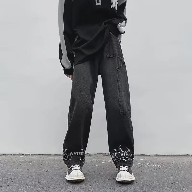 Summer Unisex American Denim: New Design Straight Wide-Leg Jeans by Trendy Brand.