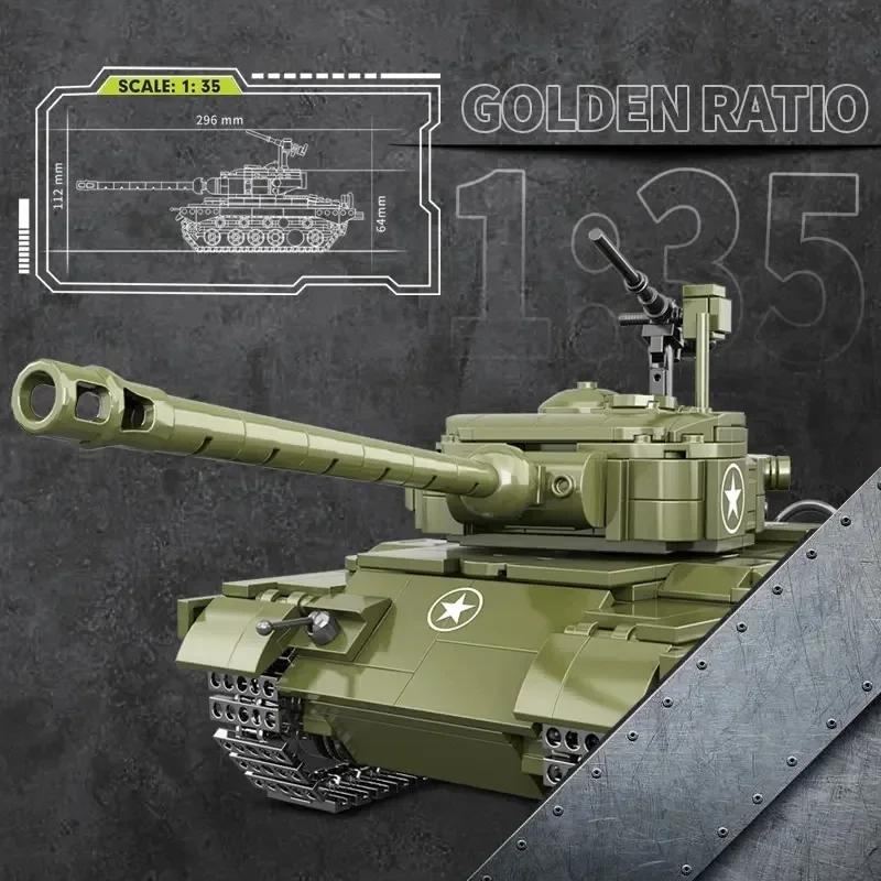 764 Teile Militär M26 Panzer Bausteine Armee WW2 Steine Waffe Soldatenfiguren Kinder Jungen Spielzeug mit hoher Qualität