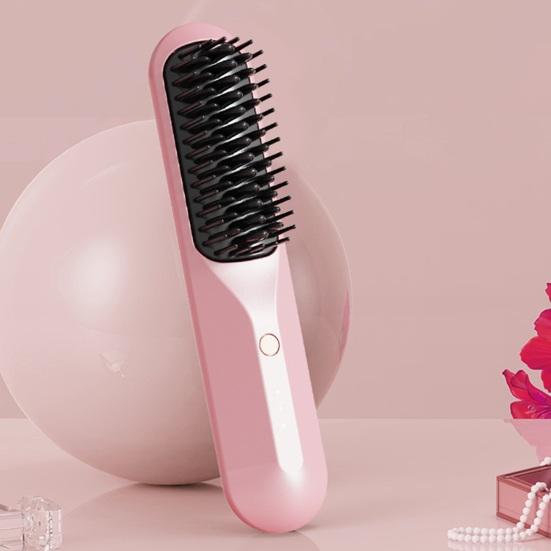 Prenosný vyhrievaný hrebeň na vlasy s 3 nastaviteľnými teplotami, rýchly ohrev, bezdrôtový hrebeň na vyrovnávanie vlasov, kefa na starostlivosť o vlasy bez poškodenia Kaderníctvo