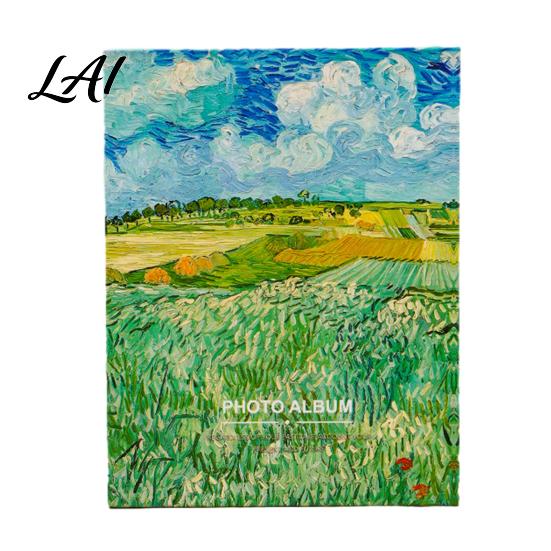 Thick Cardboard Photo Album Oil Painting Style Album Cartoon Slip-In Pocket Kids Memory Book Paper Easy Insert Cover Storage Transparent Sleeves