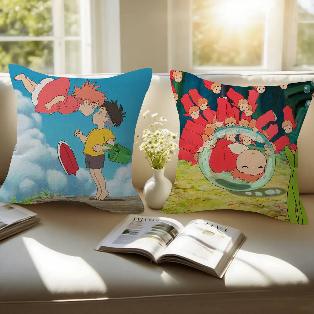 Cute Cartoon PPonyoS Pillowcase toon Gift Cushion Cover Bedroom Home Sofa Chair Seat Decor pillow case
