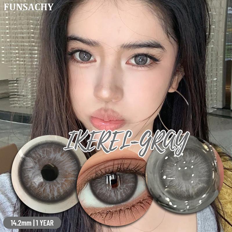 Funsachy 2Pcs Fashion Color Contact Lens For Pupils Blue Eyes 14.2mm Natural Brown Eye Lenses Beauty Green Lens Annual Cosmetics