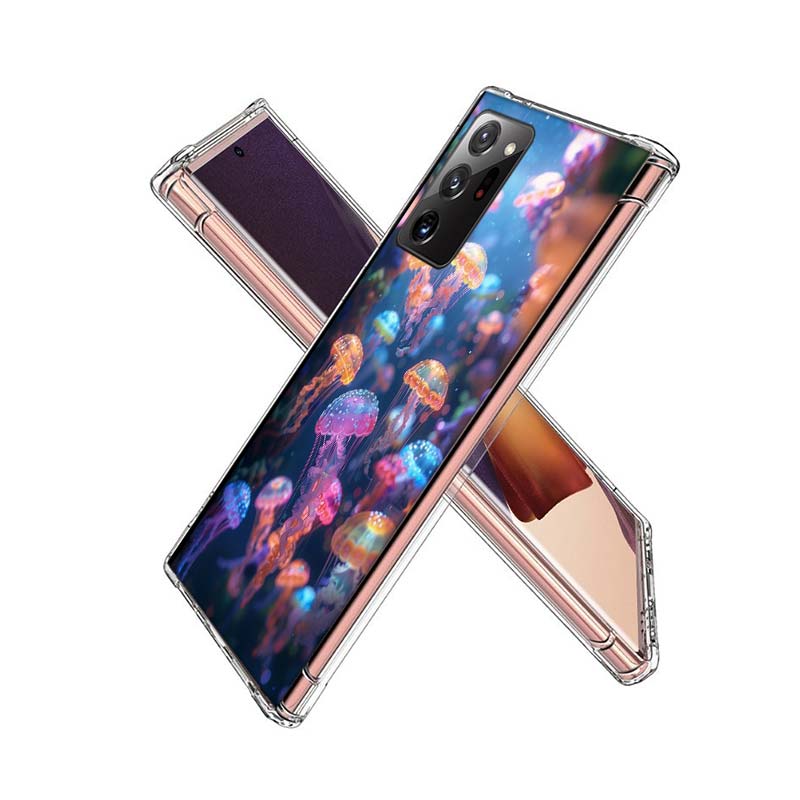 Enchanting Neon Jellyfish Phone Case for Samsung A55 A35 A25 A15 A07 A05S A16 A17 A26 A36 A37 A56 A57 Galaxy Note 20 10 A50S A71