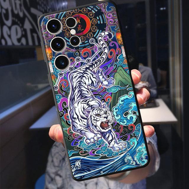 Tpu weiche Luxus-Hülle für Samsung Galaxy S23 Ultra 5g S21 S10 S9 S8 S7 S22 Plus S20 Fe S10e Mode chinesische Tiger Drache Abdeckung