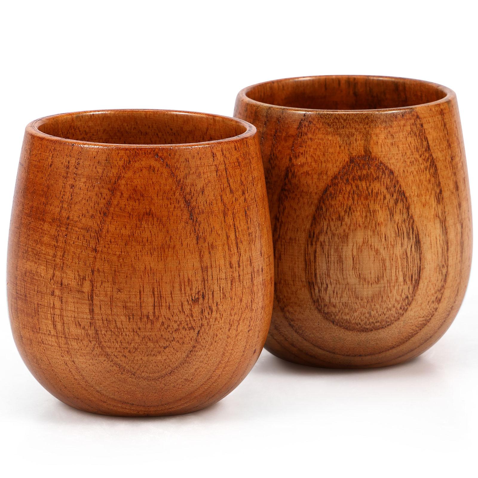 

2 Pcs Wooden Bourbon Drinking Glass 250ml Wooden Whiskey Tumbler Creative Whiskey Bourbon Glass Vintage Wooden Bourbon Glasses