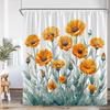 Butterfly Floral Shower Curtain Green Leaves Flowers Dragonfly Watercolour Plants Bath Curtains Polyester Fabric Bathroom Decor