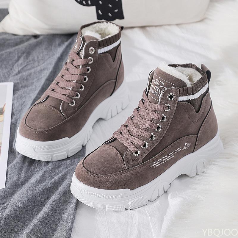 Fashion Winter Women Boots 2024 Trendy Sneakers Lace Up Shoes Women Warm Plush Snow Boots Booties Women Platform Boots Botas De Mujer