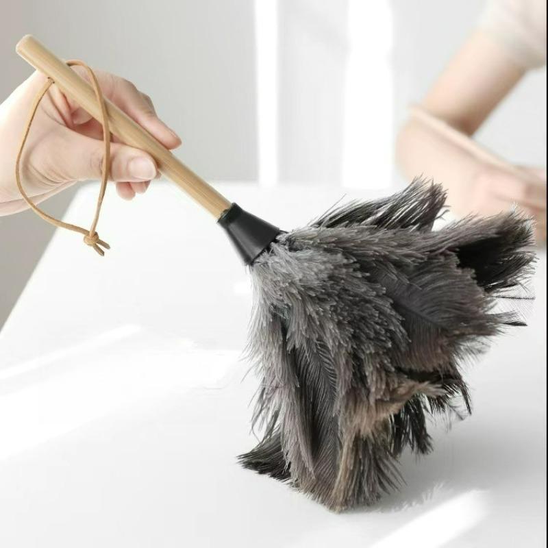 Genuine Ostrich Feather Duster Anti-static Lint-free Cleaning Brush for Home & Car Dust Removal