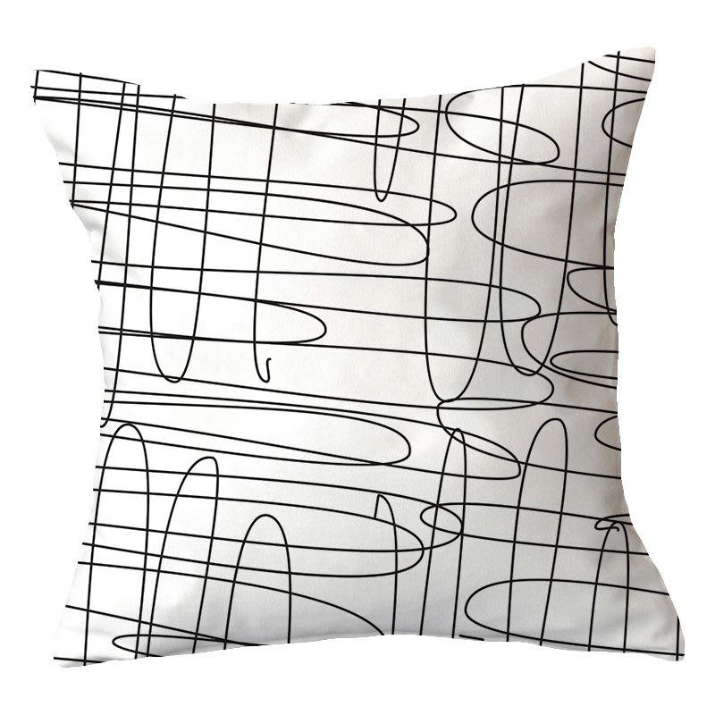 Simple New Blue Geometric Plush Pillowcase Home Fabric Sofa Pillow Cushion Cover