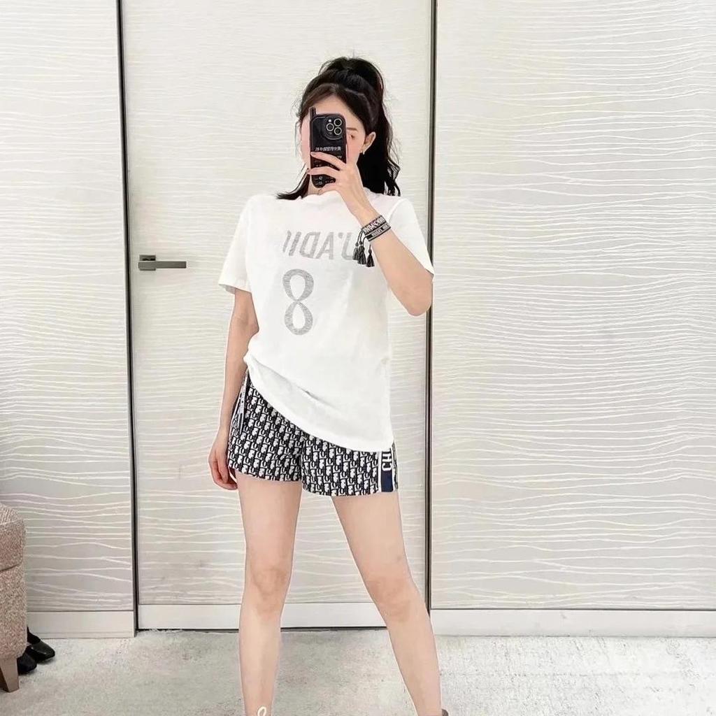 High Version 26 Spring Letter Print Women's Distressed Casual T-shirt - Short Sleeve, Versatile Style