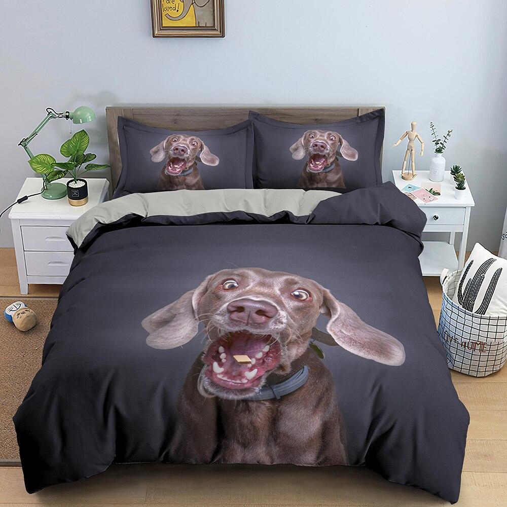 Three-Piece Dachshund Bedding Printing Cute Colorful Puppy Quilt Cover Home Textiles
