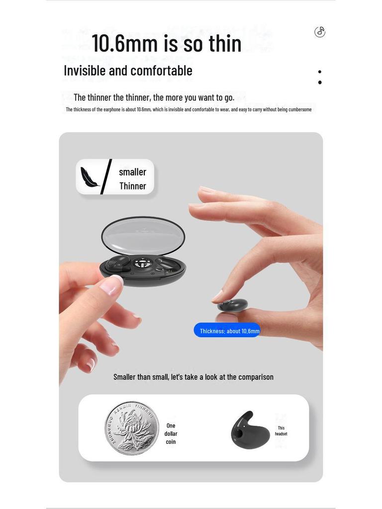 MD538 Wireless Bluetooth 5.3 Headset: Dual-Ear, Noise Reduction, Comfortable for Sleep & Calls