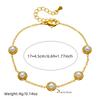 Gold Plated Round Pearl Jewelry Set Necklace Bracelet Earrings for Women Stainless Steel