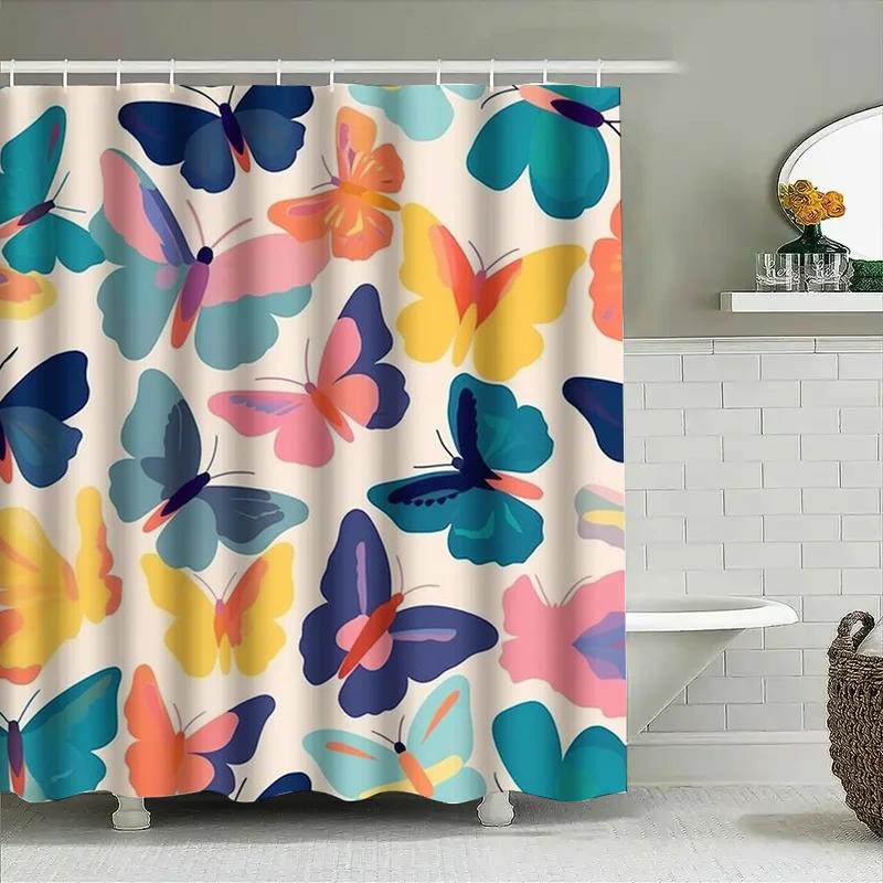 Vibrant Butterfly Shower Curtain Bath Decoration For Home Decorations