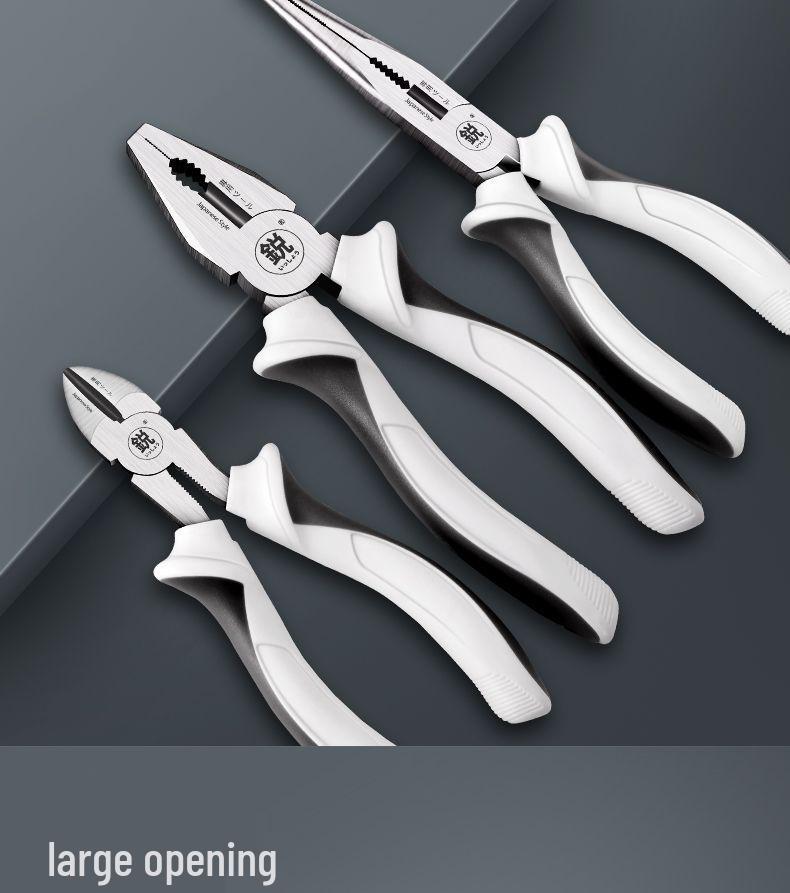 8 Inch Japanese Industrial-Grade Long Nose Pliers with Anti-Slip Grip