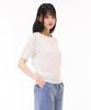 CHASECULT Women'S Crew Neck Contrast Sweater - White