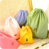 Clothes Shoes Organizer PE Plastic Storage Bag Bright Color Waterproof Drawstring Bag Travel Home