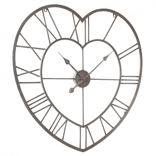 Hometime Metal Heart Shaped Wall Clock