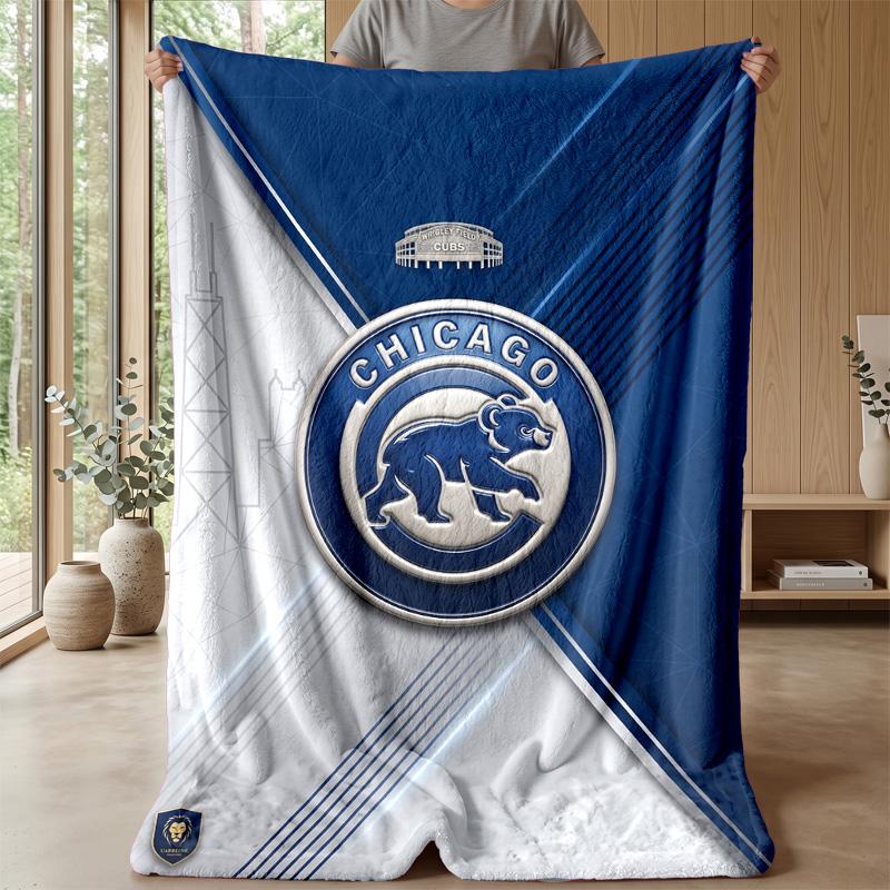 Chicago Cubs Flannel Fleece Blanket Cozy Warm Throw Blanket For Couch Bed Travel All Season Use