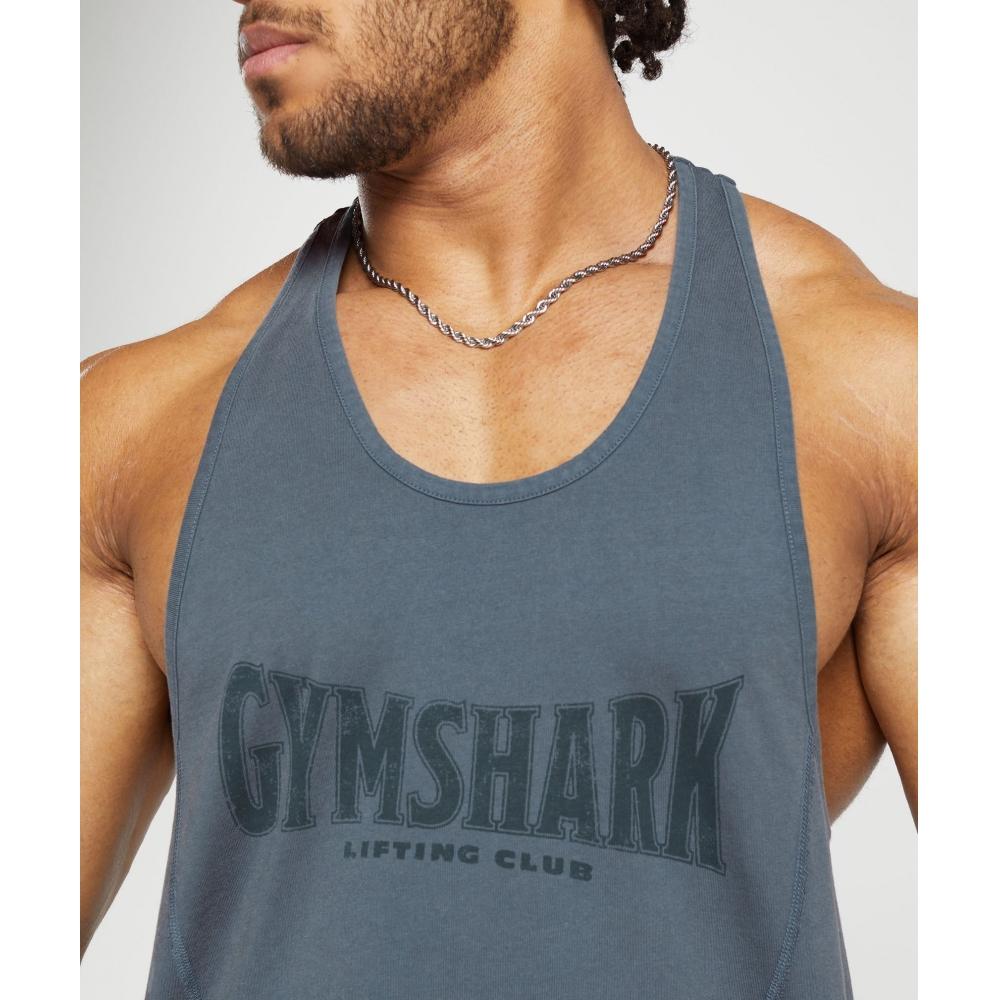 Gymshark Heritage Washed Stringer Titanově modrá A4a8u Ucms