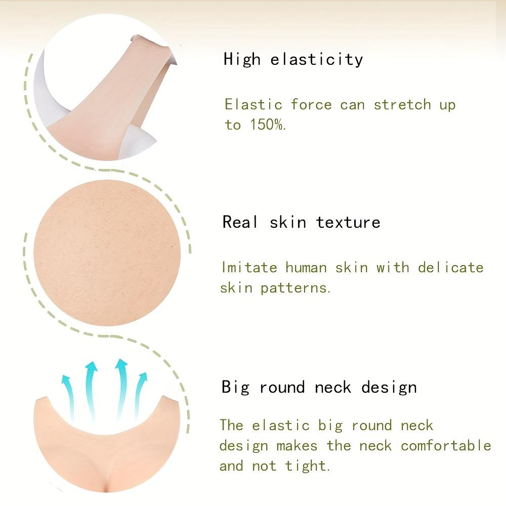 Silicone Fake Breast Plate  B/C/D/E/G Cup Round Neck Hollow  for Transgender People Crossdressers and Breast for Fashion and Comfort