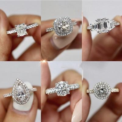 21 Stijl Eeuwigheid 925 Sterling Zilver Verloving Bruiloft Band Ringen voor Vrouwen Bruids Diamant Belofte Feest Sieraden Cadeau