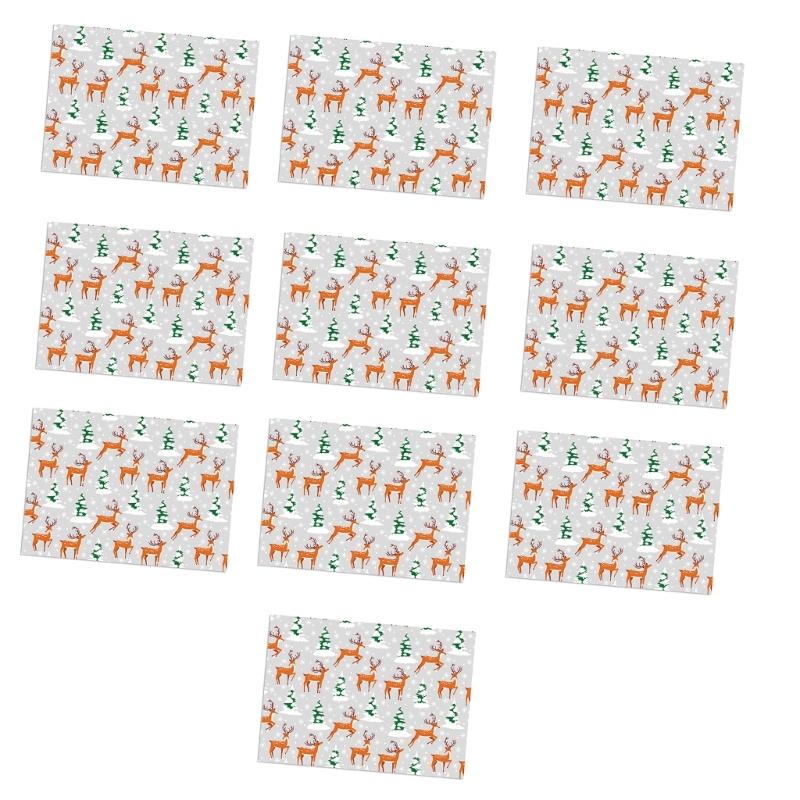 Festival Cartoon Reindeer Design Wrapping Sheets User Friendly Recyclable Paper For Christmas Parties Decorations