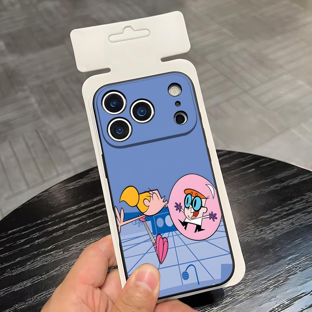 Cartoon D-Dexters L-Laboratory Phone Case For IPhone 17 Air 16 E Pro Max 15 14 13 Mini 12 Pro 11 Max Plus Black Soft Shell