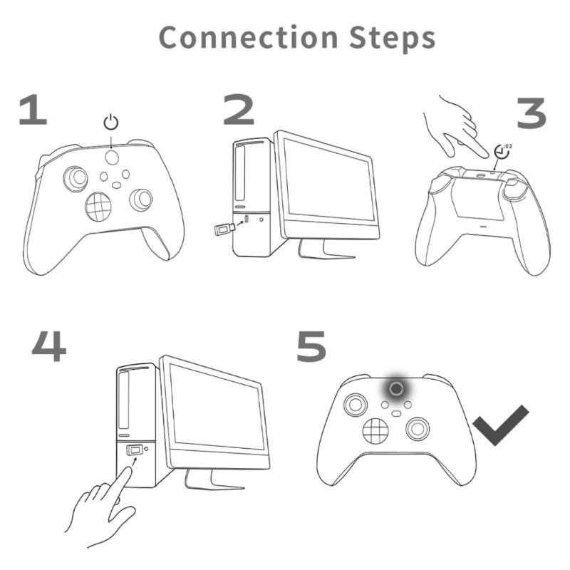 Official Plugs and Play Wireless Adapter for Controllers Delivering PC Connectivity Without Driver Installation