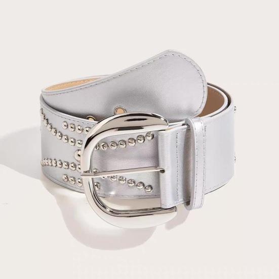 Imitation Leather Women Belt Wide Edge Design Adjustable Length Belt