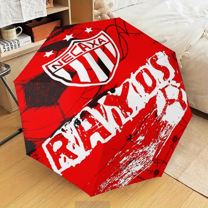 1PC Football Crest Heartbeat Printed Umbrella Folding umbrella, automatic umbrella 8-Frame for Travel, camping Fan gifts Christmas Gifts