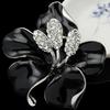 Elegant Rhinestone Lily Brooch – High-End Painted Flower Pin for Weddings