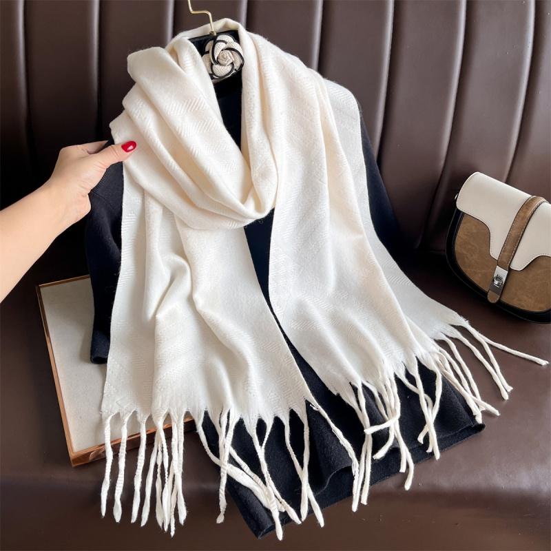 Winter Scarf For Women Long Warm Cashmere Scarves Hijab Solid Lady Shawl Wrap Female Pashmina Bandana Head Scarfs Echarpe