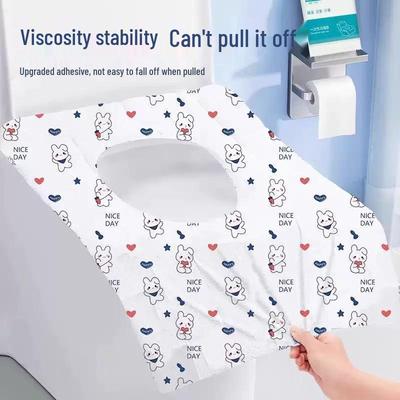 Tragbarer wasserdichter Einweg-Toilettensitzbezug - Klebendes Holzpulpe-Papier, einzeln verpackt für Reisen und den Heimgebrauch