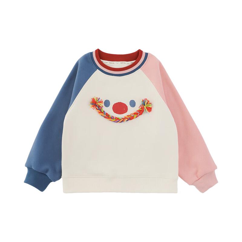 Детская толстовка Youyou с флисовой подкладкой, цветные блоки в стиле клоуна 80 cm
