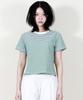 Deumakeu Striped Semi-Crop Short Sleeve T-Shirt Green
