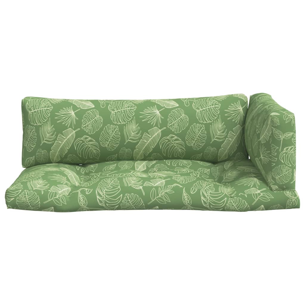 3 Piece Pallet Cushion Set with Leaf Pattern Oxford Fabric