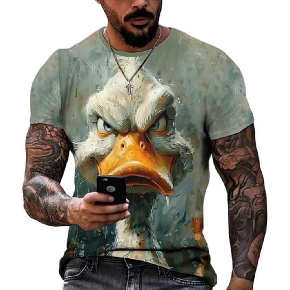 3D Digital Printing T-Shirt Teen Men's Short Sleeve Top Versatile Breathable
