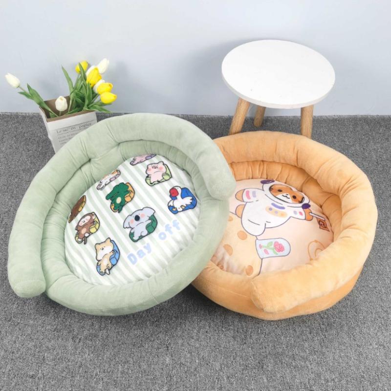 INS Pet Nest Sofa Nest Cat and Dog Universal Printing Nest Autumn and Winter Cat Nest Dog Nest Warm Dog Sleeping Basket Pet Sleeping Mat