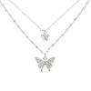 1 Women's Lats Sparkling Double Layer Butterfly Necklace Exquisite Double Layer Collar Chain Jewelry Banquet Party Holiday Gift