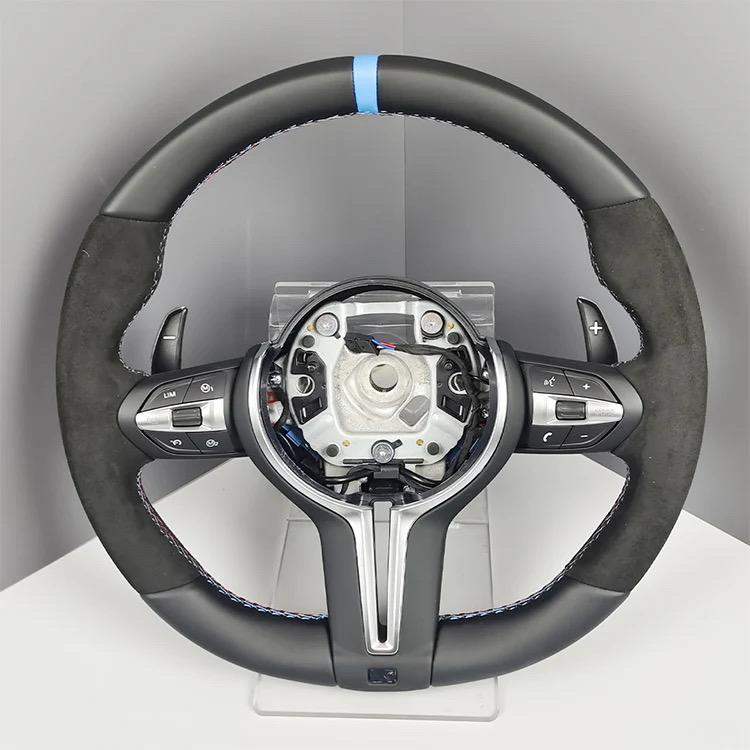 New Steering Wheel For Series E87 E83 E90 E91 E92 E84 E84 E70 E71 Upgrade Steering Wheel With Half Alcantara Suede.