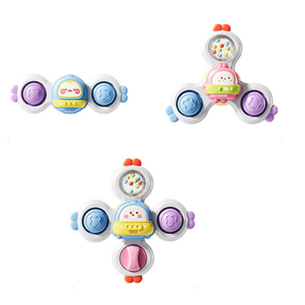 3Pcs/Set Rotating Rattle Suction Cup Spinner Toys Cartoon Animal Spinner Children Gift