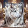 A 2D Blue-eyed Husky Themed Flannel Blanket with Soft High-definition Digital Printing, a Cooling Blanket Suitable for All Seasons! Soft and Breathabl