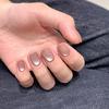 Gekochtes Wasser Glasperlen Katzenauge reine Hand getragene Rüstung Weiß einfarbig Täglich High-End Nagelkunst Aufkleber Falsche Nägel