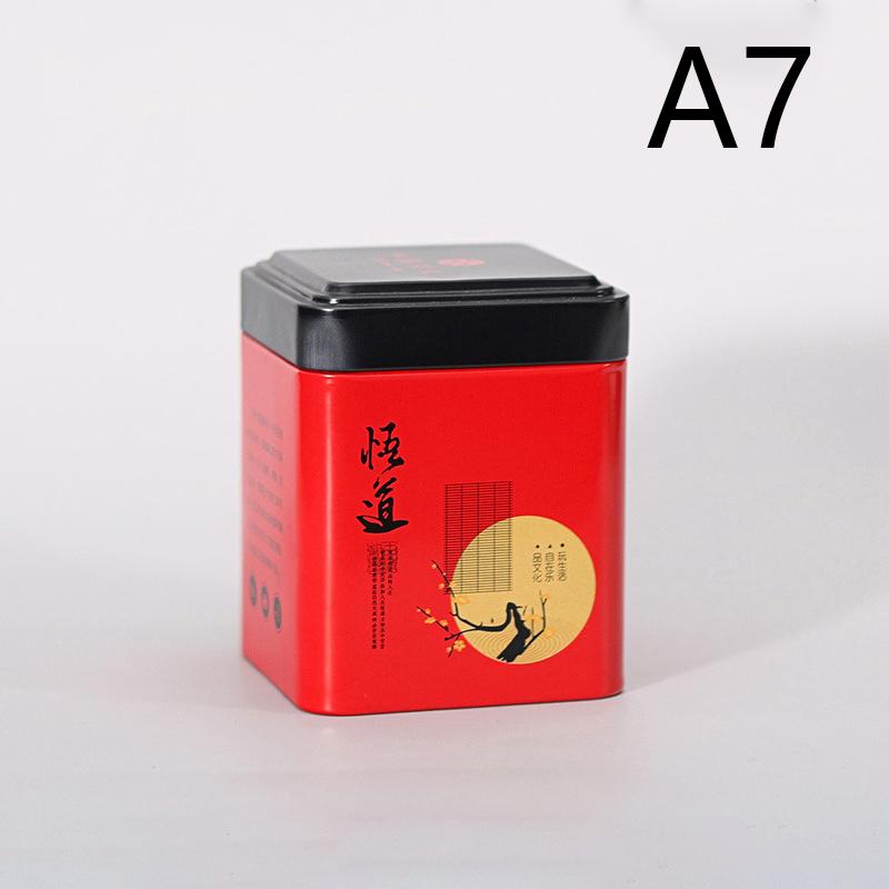 Mini Square Tinplate Storage Box Sealed Tea Caddy Small Coffee Jar Tea Leaves Container Cans Small Spices Storage Boxes