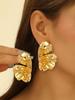 European and American Jewelry Fashion Personality Three-dimensional Big Flower Stud Earrings Multi-layer Leaf Folds Flower Earrings Earrings