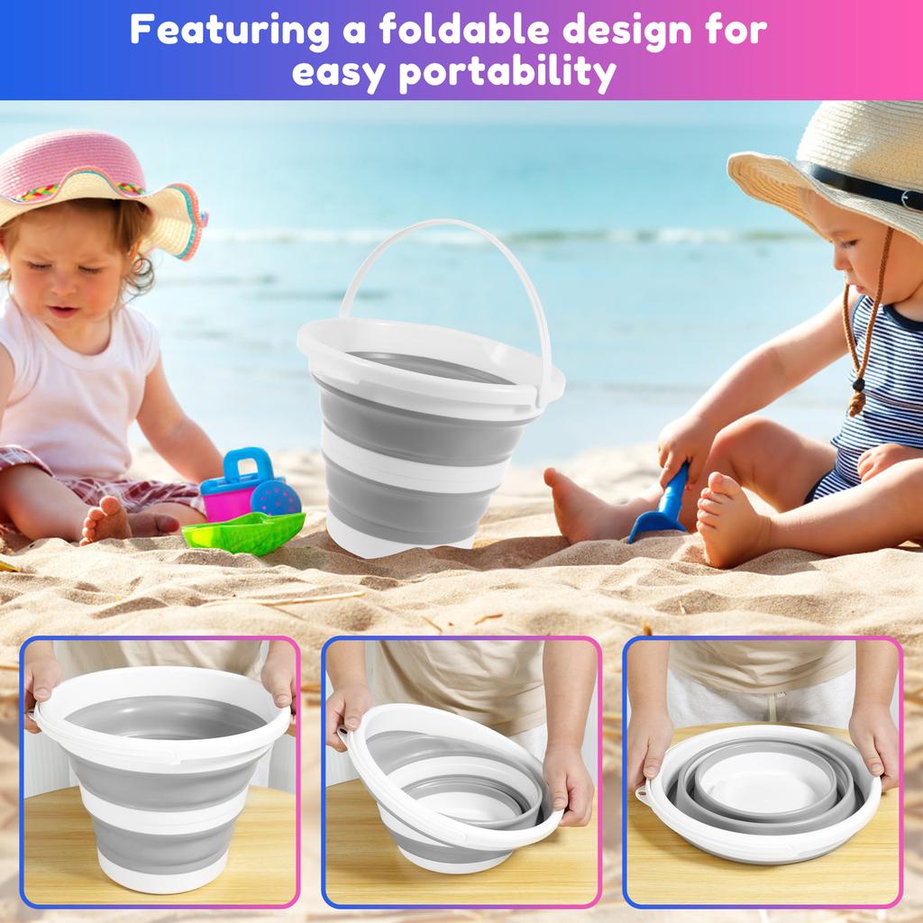10L Portable Folding Bucket Thickened Beach Fishing Car Washing Collapsible Bucket Household Travel Outdoor Camping Bucket